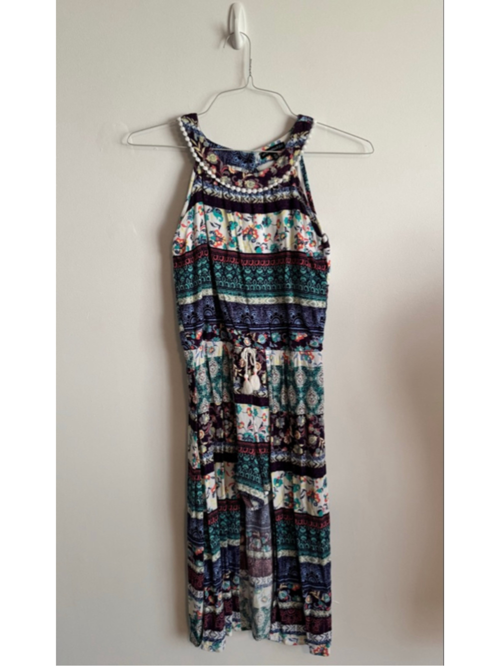 MY MICHELLE Girls High Low Romper XL Blue Multicolor